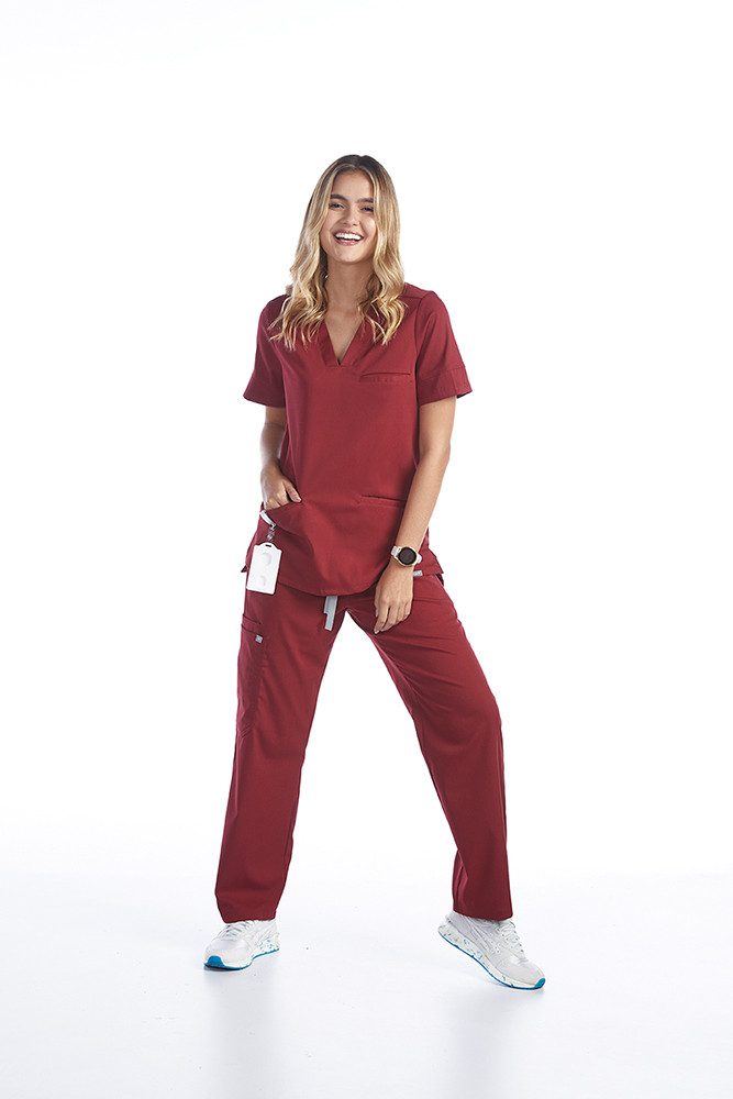 Hoopek Attalea Scrub Top burgundy-2-72